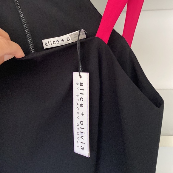 Alice + Olivia black and fuchsia cocktail dress. Sz 4 BNWT - Picture 5 of 6